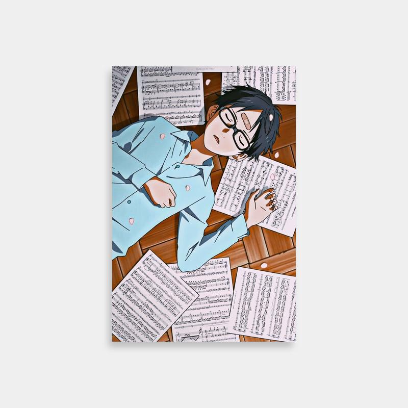 Kousei Arima Your Lie in April Poster - Lying Among Sheet Music