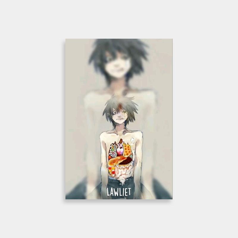 L Lawliet Tattooed Chest Poster - Death Note Wall Art