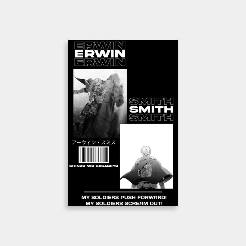 Erwin Smith Attack on Titan Poster - Vintage Anime Book Cover Art