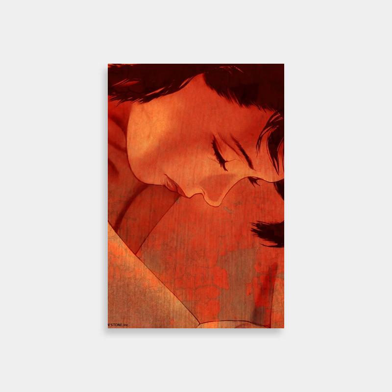 Paprika Art Print - Woman with Hand on Chest & Red Background