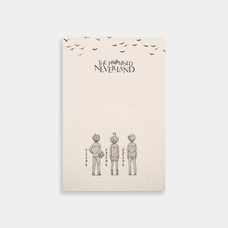 Emma The Promised Neverland Group Scene Poster - Birds & Characters