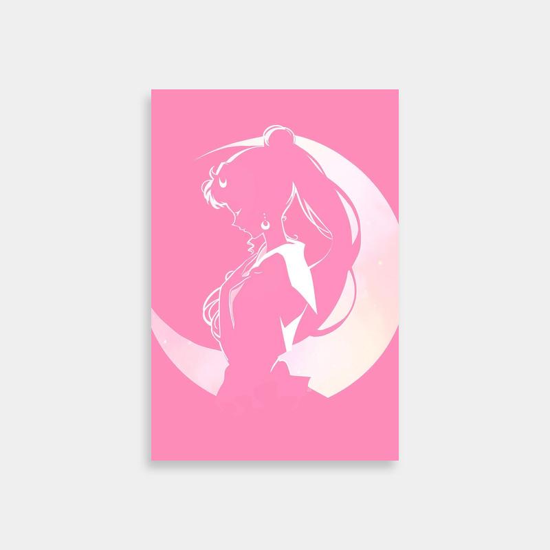 Silhouette Sailor Moon Usagi Tsukino Moon Poster