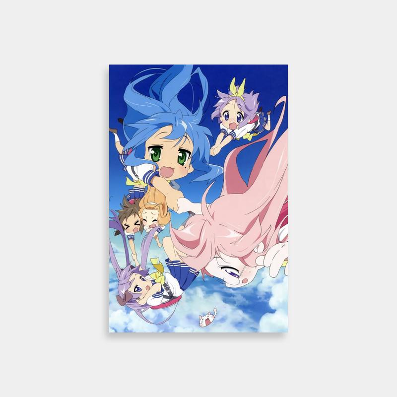Kagami Hiiragi Flying Anime Poster - Lucky Star Wall Art