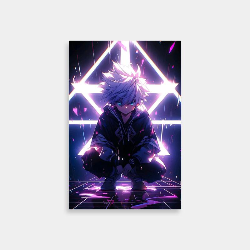 Killua Zoldyck Neon Triangle Anime Poster