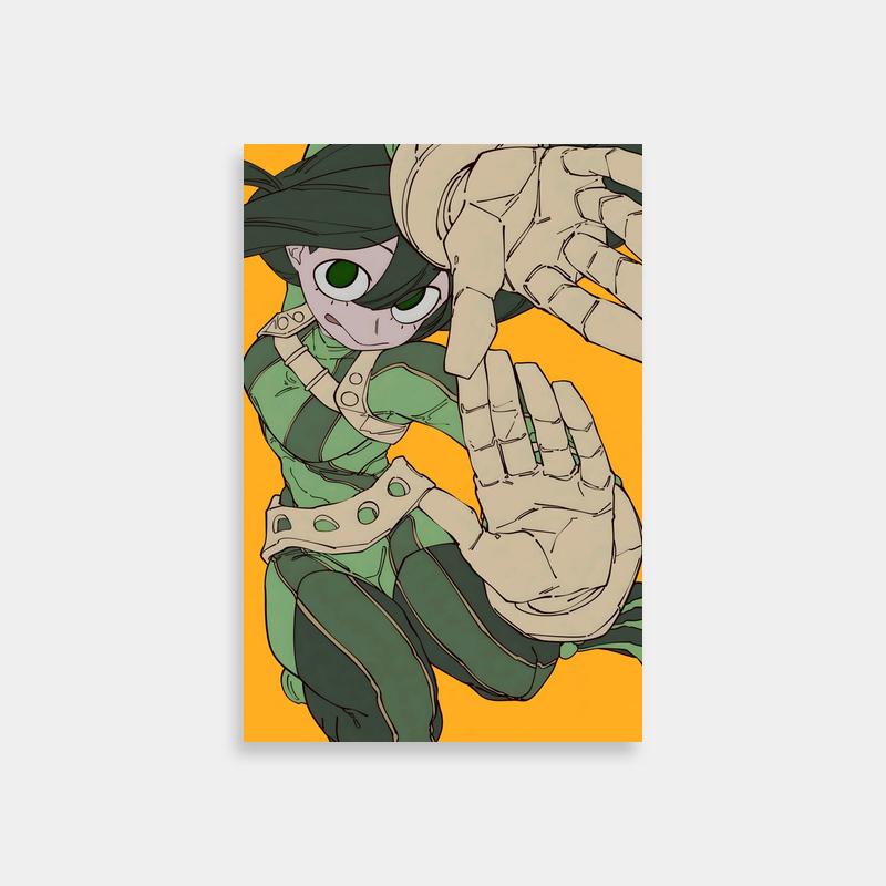 Tsuyu Asui My Hero Academia Cartoon Poster - Expressive Character Art