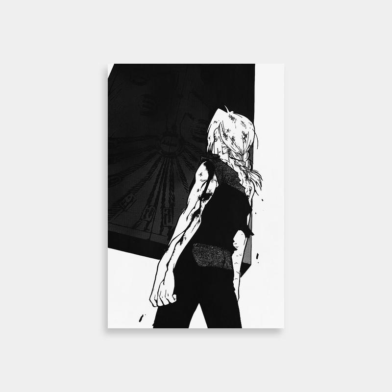 Alphonse Elric Fullmetal Alchemist Black & White Walking Art