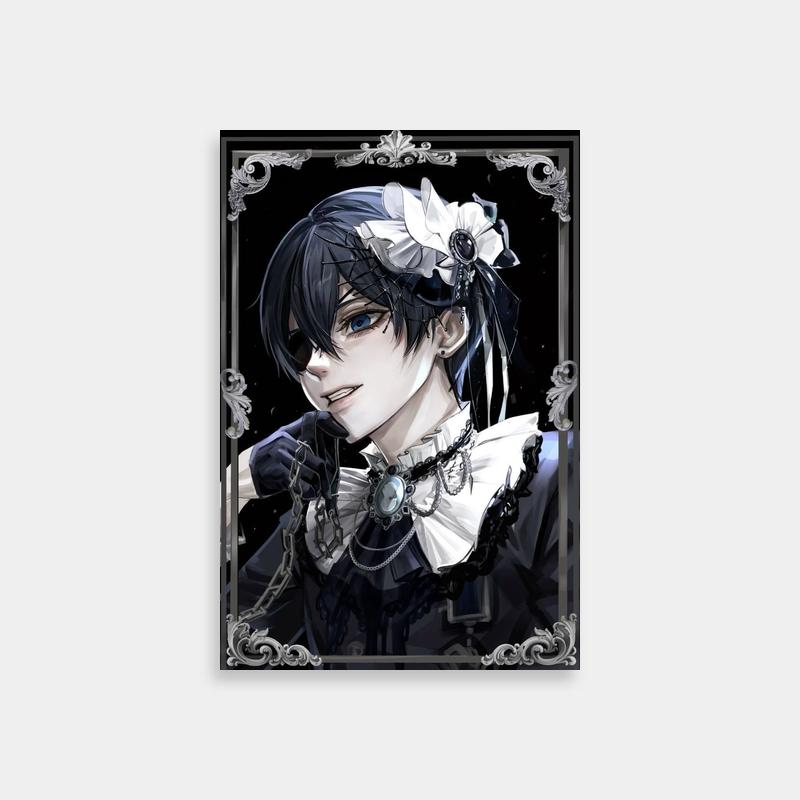 Ciel Phantomhive Black Butler Poster - Collared Shirt & Chain Art Print