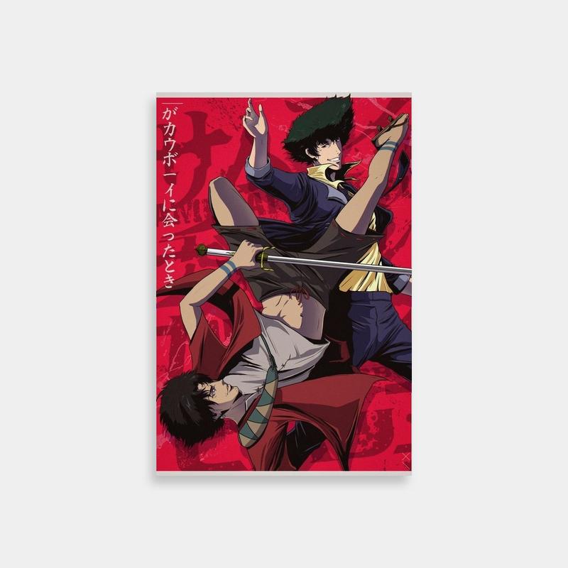 Samurai Champloo Fuu Poster - Swordsmen & Suited Figure Art