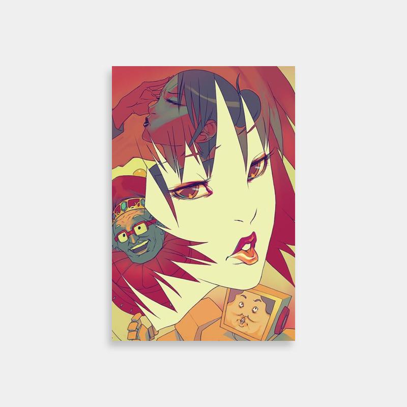 Paprika Anime Poster - Red-Haired Character with Blue Eyes