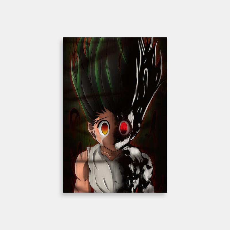 Gon Freecss Hunter x Hunter Fist Up Red Eyes Poster