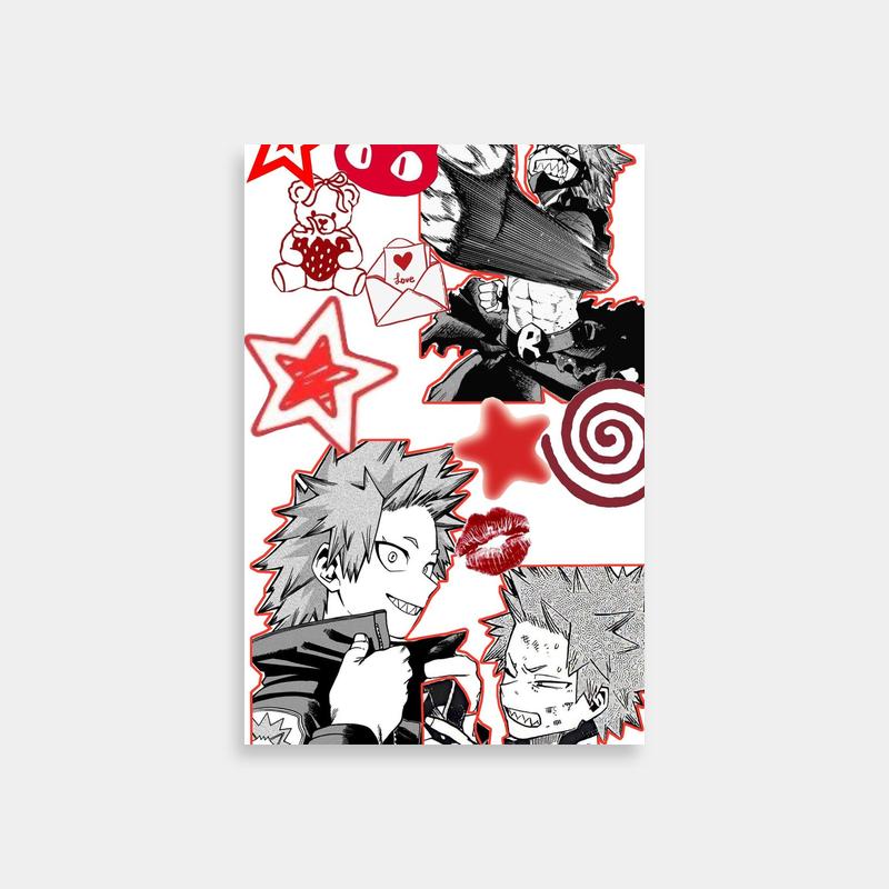 Eijiro Kirishima My Hero Academia Poster - Cute Anime Characters in Black & White