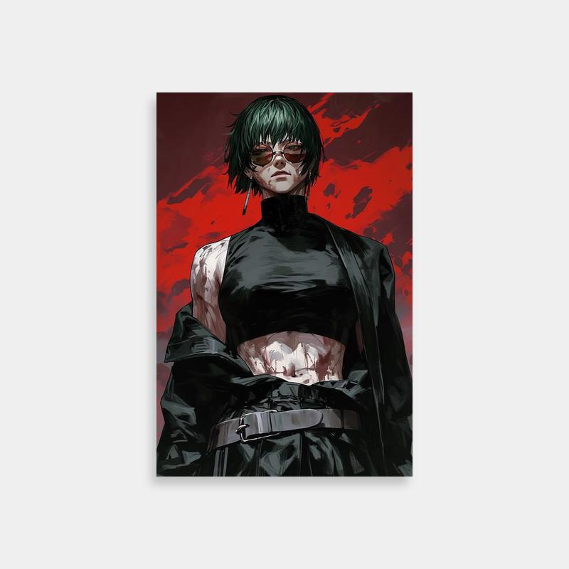 Maki Zenin Jujutsu Kaisen Poster - Green Haired Anime Character Art