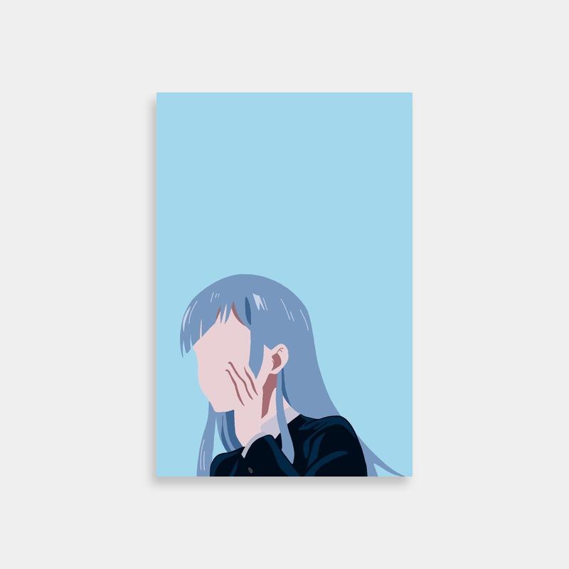 Kasumi Miwa Jujutsu Kaisen Poster - Blue-Haired Character Gazing at the Sky