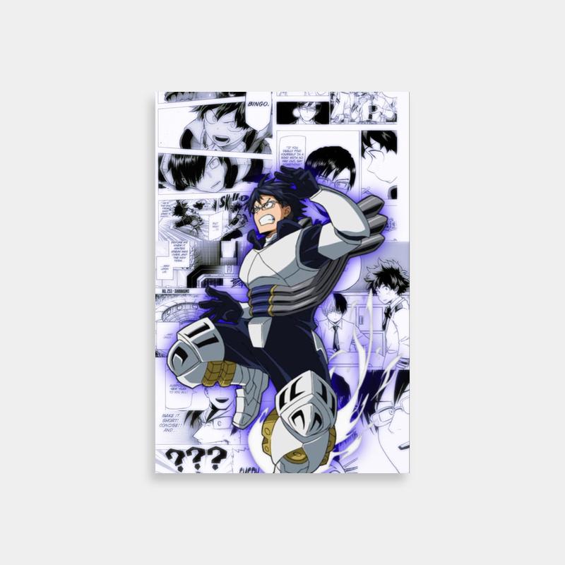 Tenya Iida My Hero Academia Flying Anime Poster - Dynamic Action Art