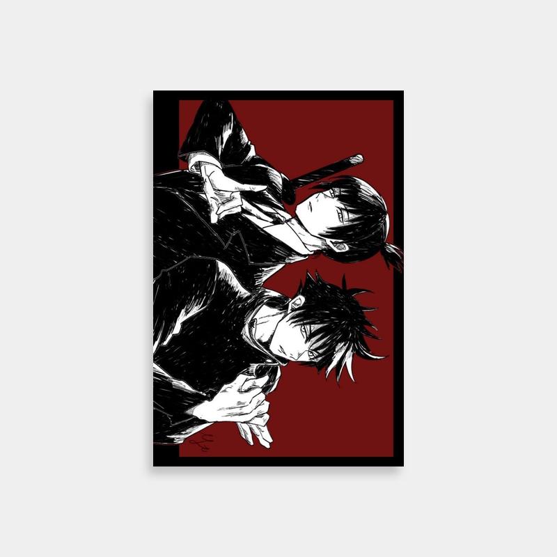 Aki Hayakawa & Chainsaw Man Anime Poster - Dual Character Art