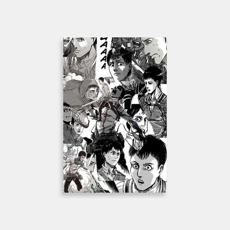 Bertholdt Hoover Attack on Titan Wall Art - Black and White Characters