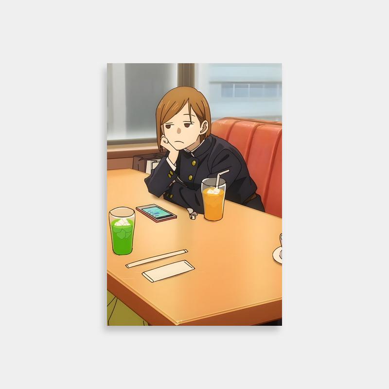 Nobara Kugisaki Jujutsu Kaisen Poster - Anime Character with Drink &