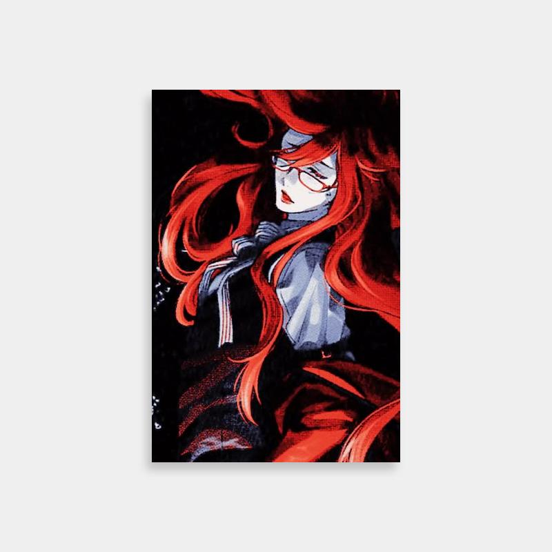 Grell Sutcliff Black Butler Anime Poster - Red Hair & Glasses