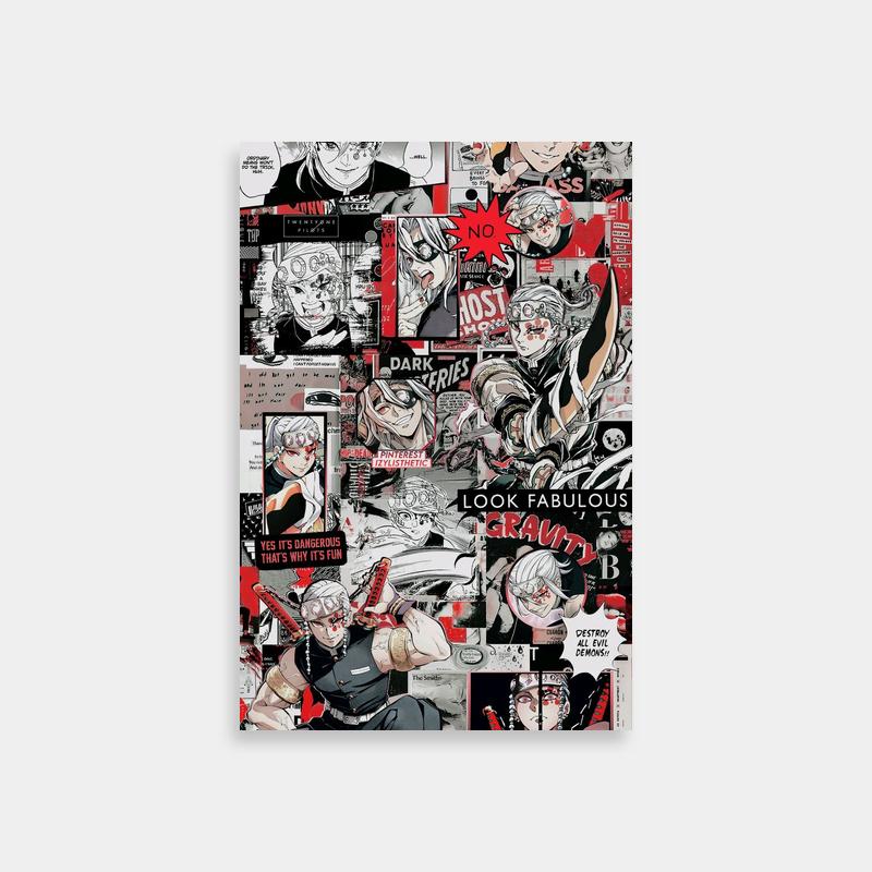 Eclectic Tengen Uzui Demon Slayer Collage Poster