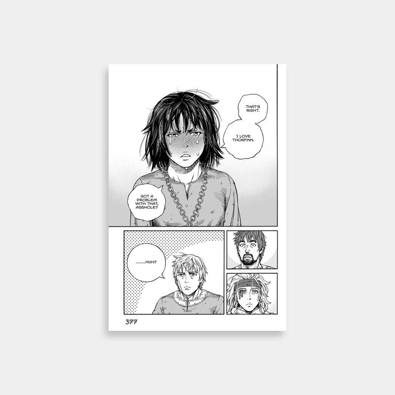 Gudrid Vinland Saga Poster - Comic Page Art with Character Dialogue