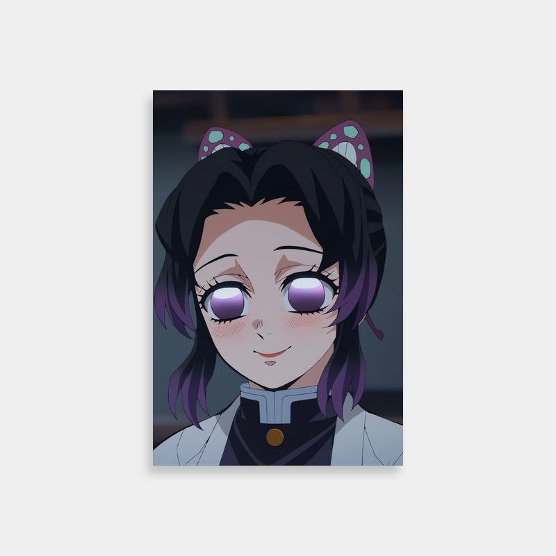 Shinobu Kocho Cat Ears Poster - Purple-Eyed Anime Character