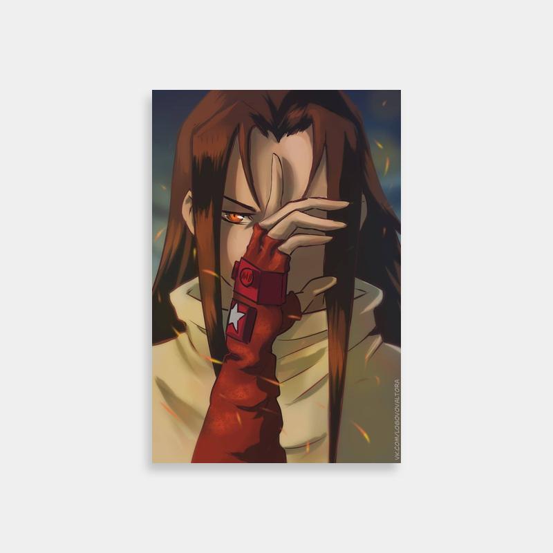 Hao Asakura Shaman King Character Poster - Brown Hair Anime Art