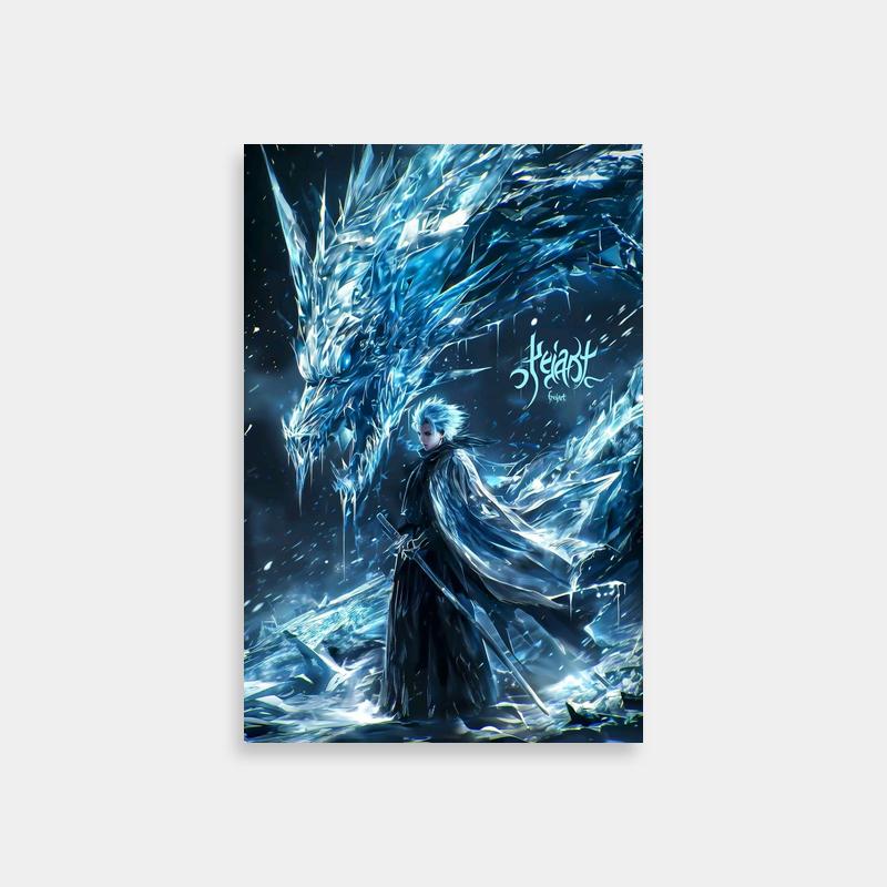 Toshiro Hitsugaya vs. Ice Dragon - Bleach Anime Wall Art