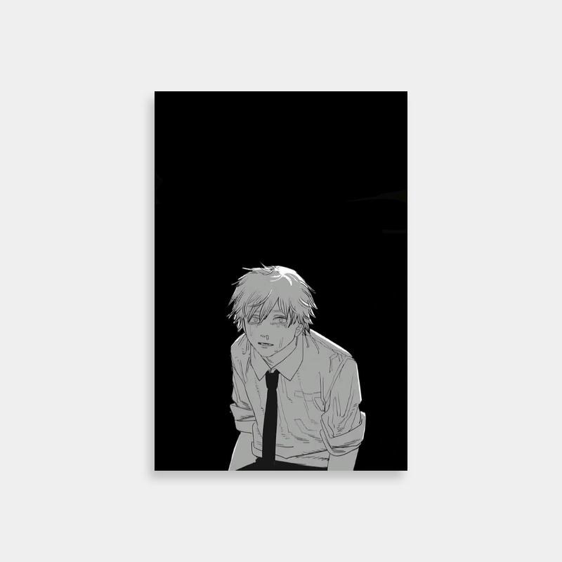 Denji in the Dark Poster - Chainsaw Man Moody Art Print