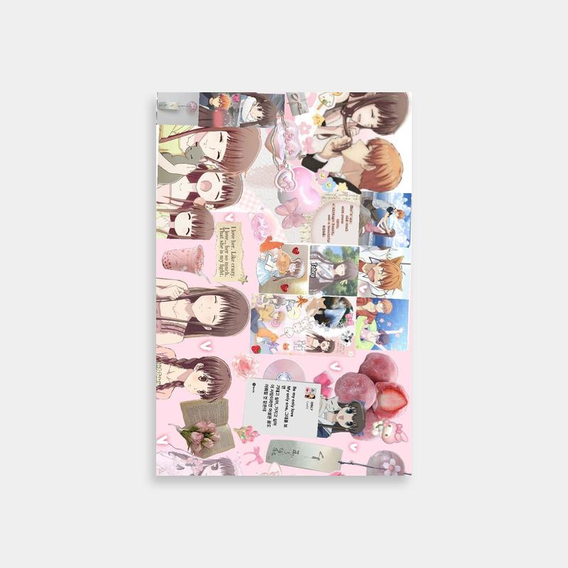 Tohru Honda Fruits Basket Stickers & Magnets Art - Pink Background