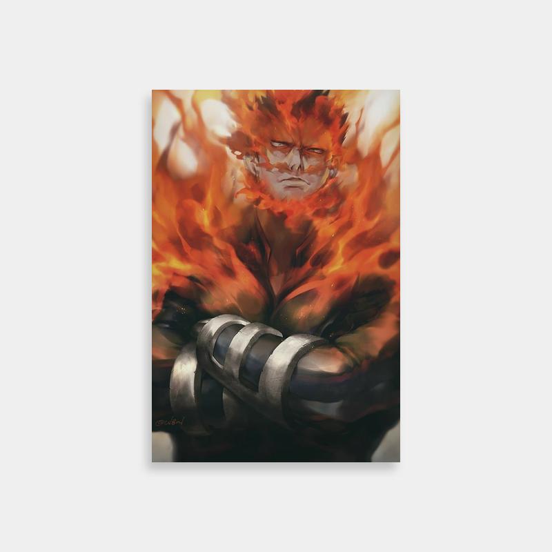 Endeavor My Hero Academia Print - Crossed Arms with Flaming Backdrop