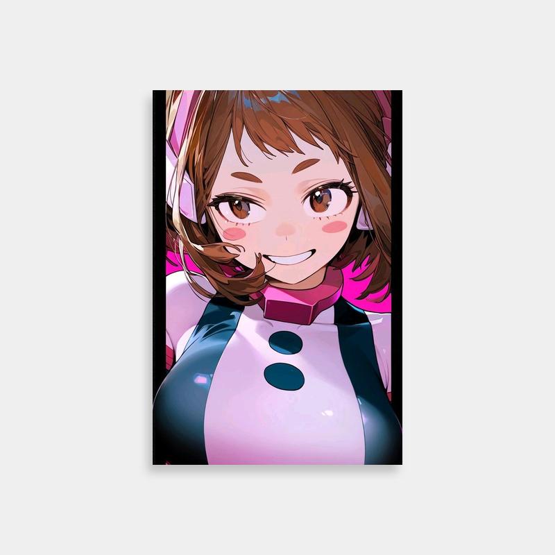 Ochaco Uraraka Anime Poster - My Hero Academia Brown Hair & Blue Eyes