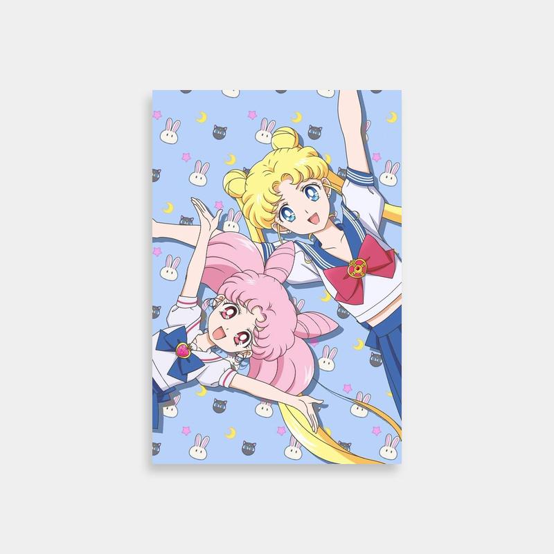 Chibiusa Sailor Moon Poster - Anime Characters Laying Together