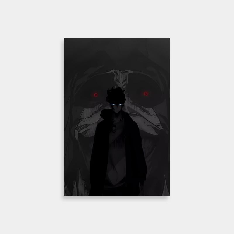Igris Solo Leveling Poster - Red-Eyed Warrior Art