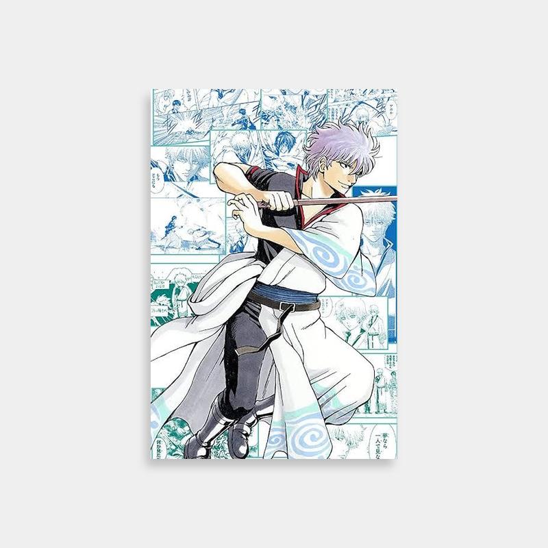 Shinpachi Shimura Gintama Poster - Anime Character Holding Another