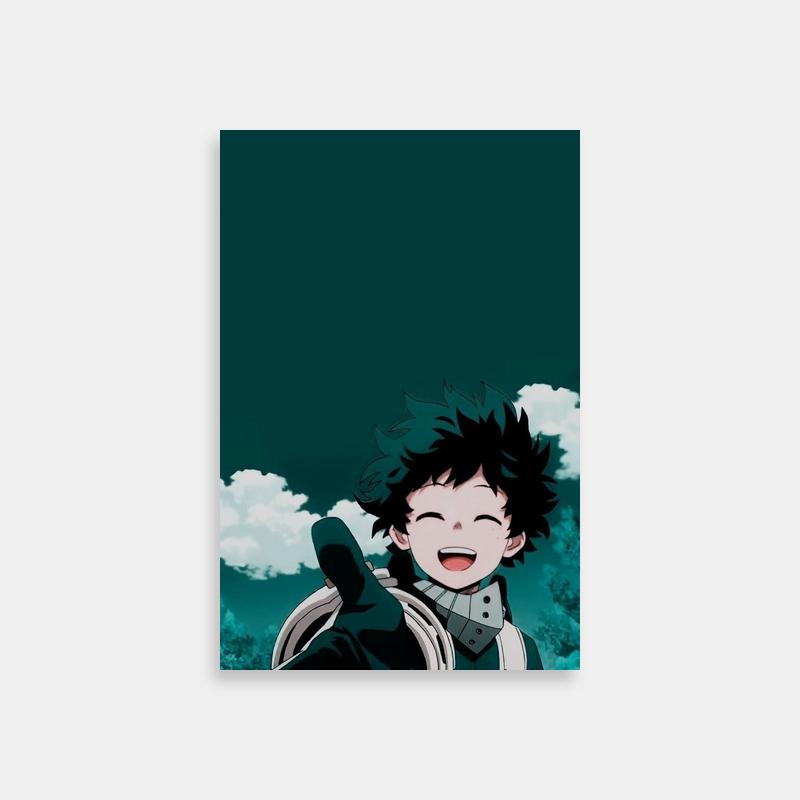Izuku Midoriya My Hero Academia Smiling Poster - Black Hair Character Art