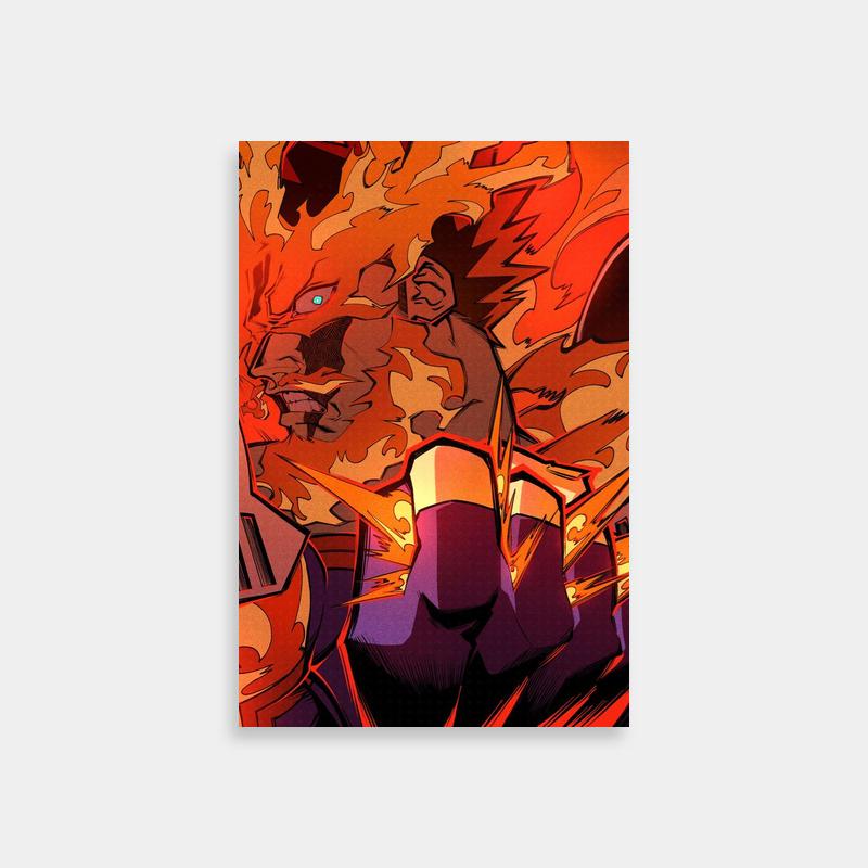 Endeavor My Hero Academia Fire Head Art - Anime Poster