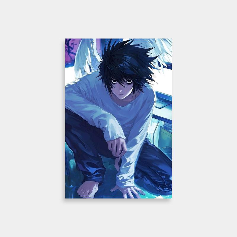 L Lawliet Winged Pose Poster - Death Note Anime Art