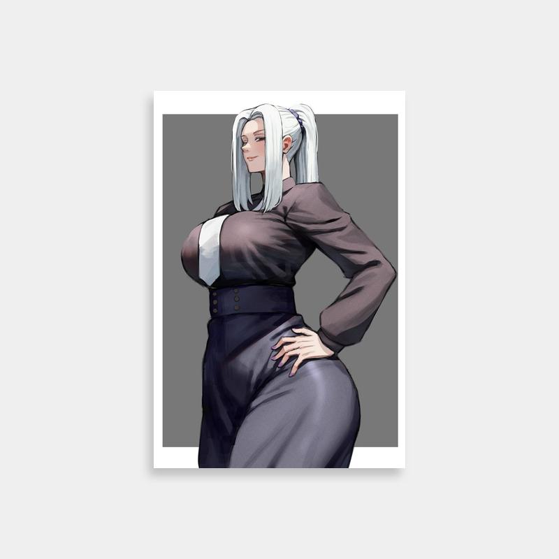 Mei Mei Jujutsu Kaisen Anime Poster - White-Haired Character in Black Pants