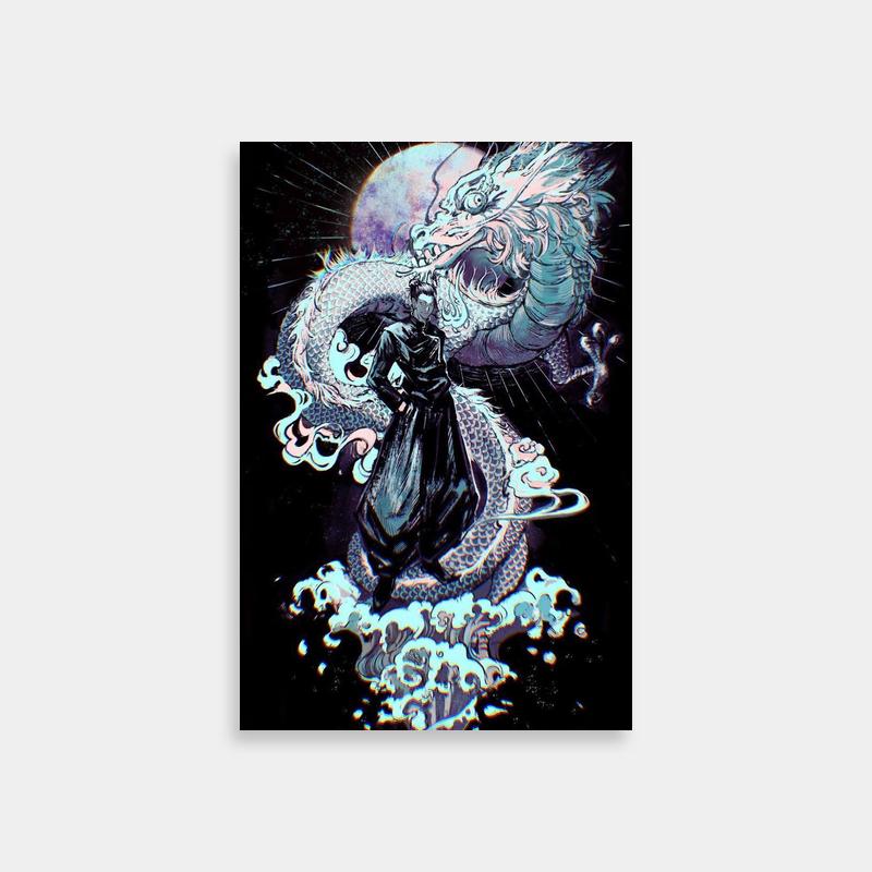 Kenjaku with Dragon - Jujutsu Kaisen Anime Wall Art