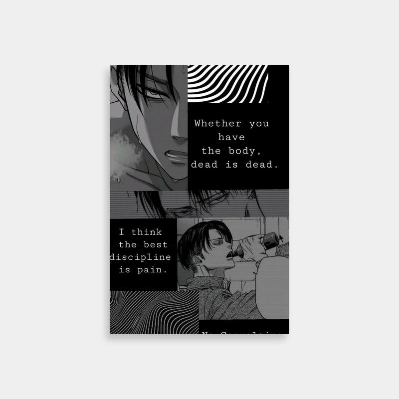 Levi Ackerman Attack on Titan Quotes Wall Art - Black and White Anime Poster