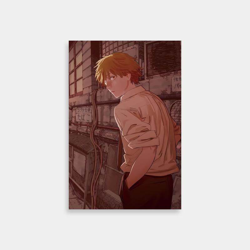 Denji Chainsaw Man Graffiti Wall Art - Moody Character Scene