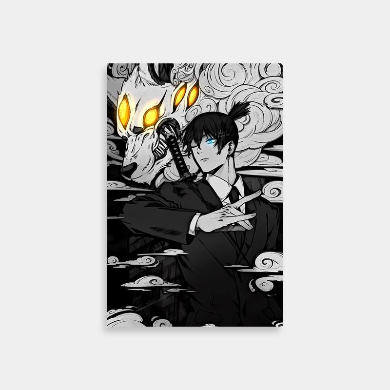 Aki Hayakawa Chainsaw Man Poster - Yellow Eyes Anime Characters with Wolf & Demon