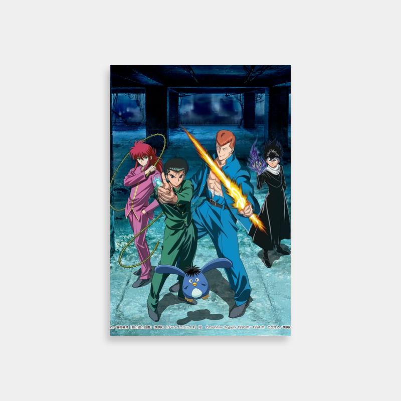 Hiei Yu Yu Hakusho Anime Print - Characters Posing for a Photo