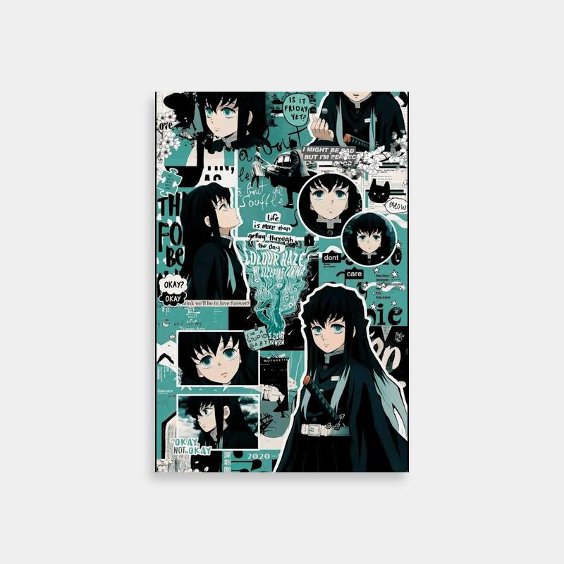 Muichiro Tokito Demon Slayer Poster - Black Hair & Blue Eyes Art