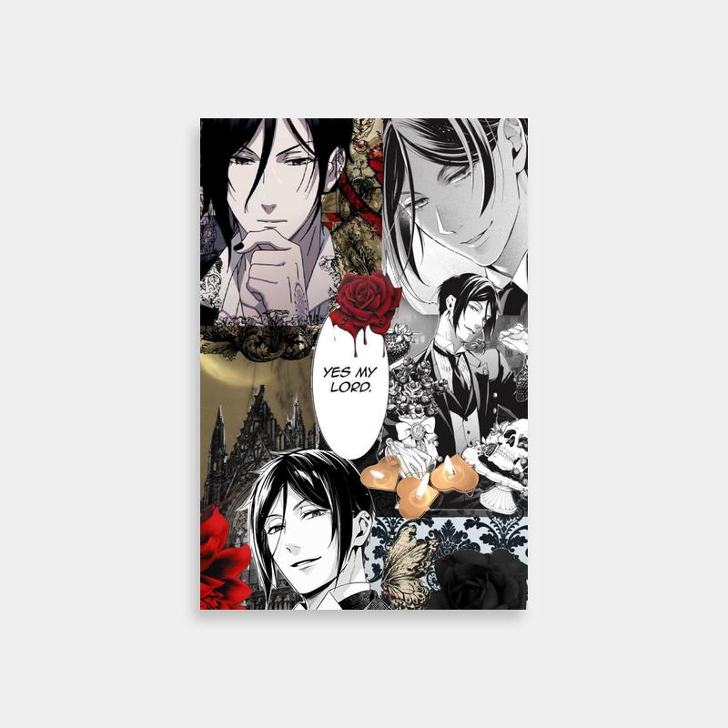 Black Butler Sebastian Michaelis Floral Anime Poster - Roses & Character Art