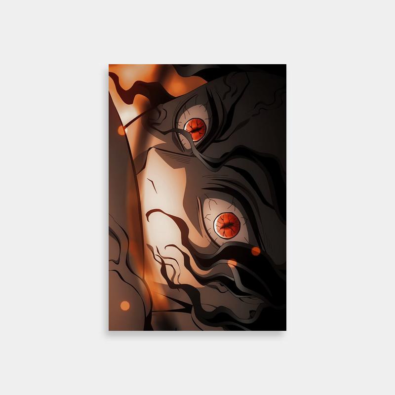 Muzan Kibutsuji Demon Slayer Poster - Red Eyes & Black Hair Anime Art