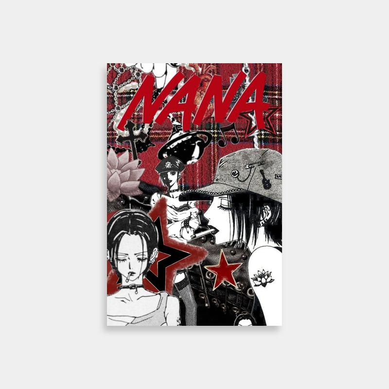 Nana Osaki Anime Collage Poster - Black & White Wall Art