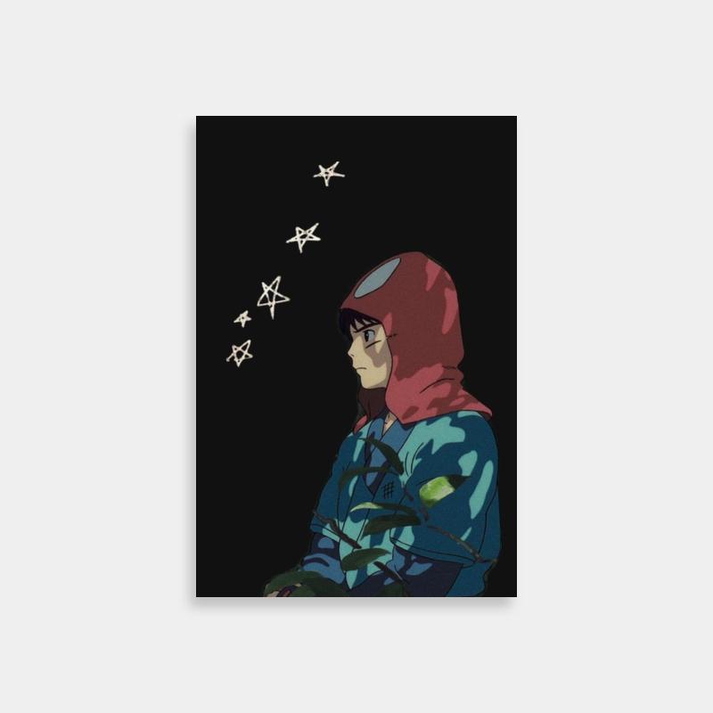 Ashitaka Princess Mononoke Wall Art - Stargazing Anime Character Poster