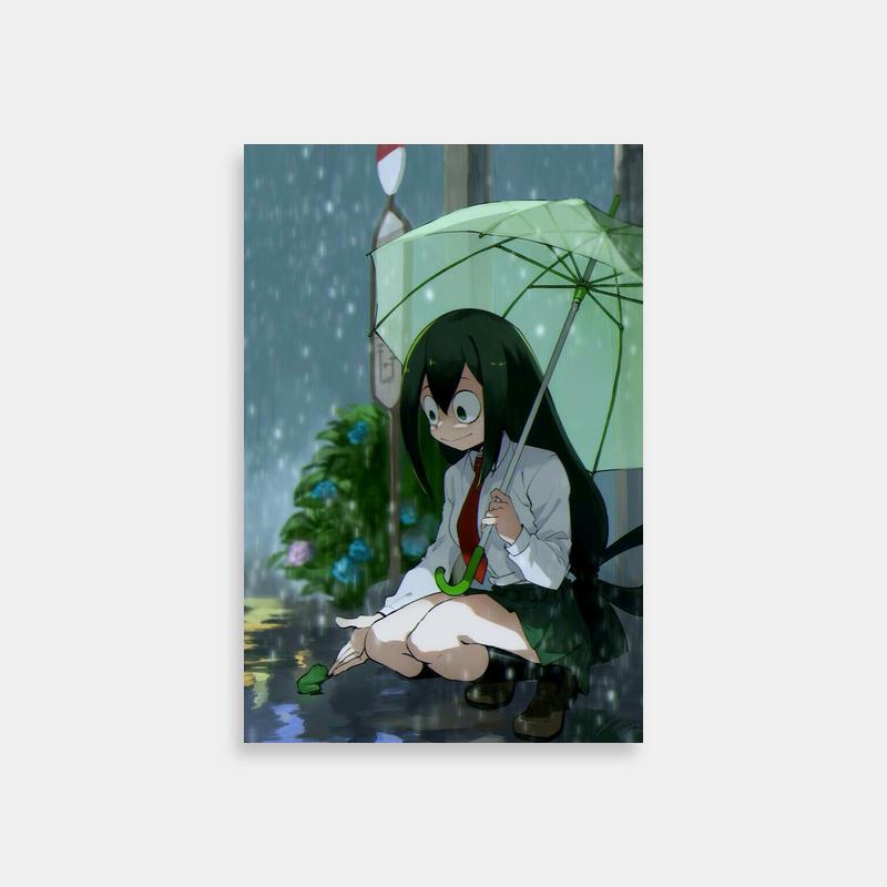 Tsuyu Asui My Hero Academia Poster - Holding an Umbrella on the Ground