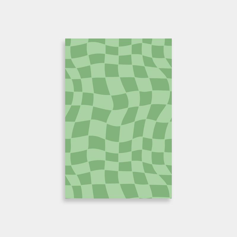 Abstract Fuu Samurai Champloo Poster - Green Wavy Lines & Geometric Shapes